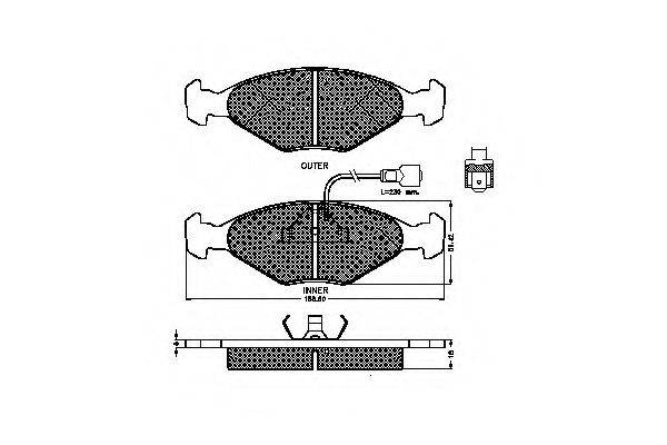 SPIDAN 20734 Комплект гальмівних колодок, дискове гальмо