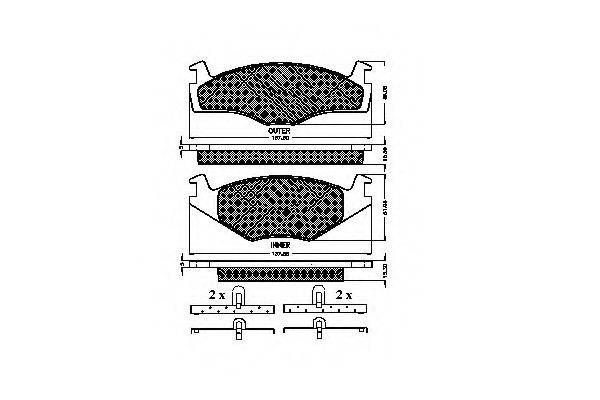 SPIDAN 20887 Комплект гальмівних колодок, дискове гальмо