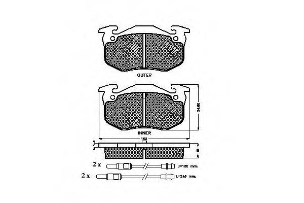NK 221919 Комплект гальмівних колодок, дискове гальмо
