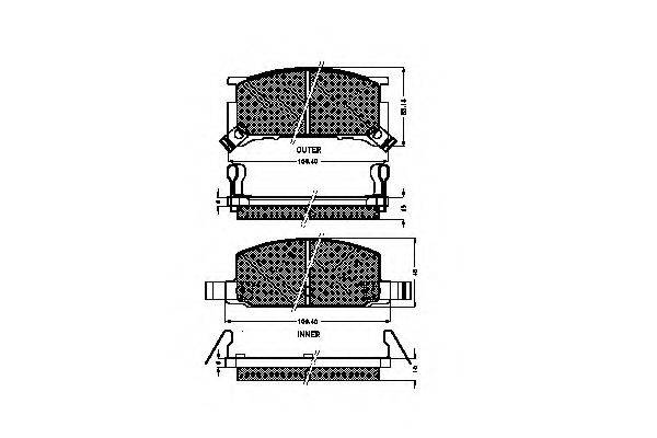 SUBARU 72519-1073 Комплект гальмівних колодок, дискове гальмо