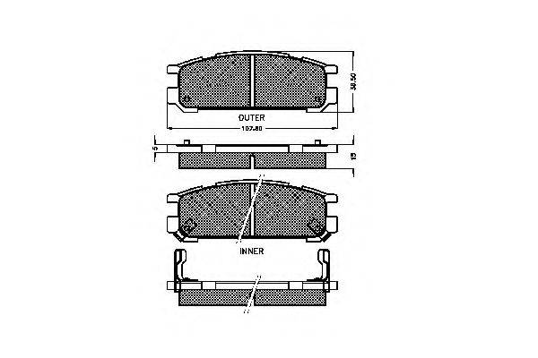 SUBARU 26296-AA082 Комплект гальмівних колодок, дискове гальмо