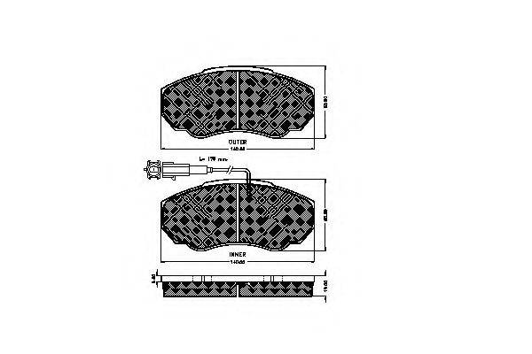 LUCAS ELECTRICAL GDB1517 Комплект гальмівних колодок, дискове гальмо