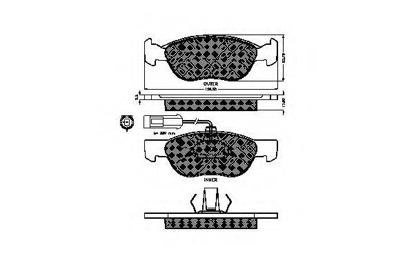 PEX 7.489 Комплект гальмівних колодок, дискове гальмо