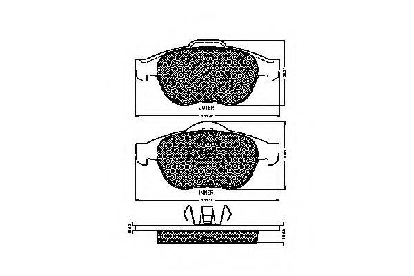 LOBRO 32828 Комплект гальмівних колодок, дискове гальмо