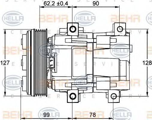 BEHR HELLA SERVICE 8FK351113431 Компресор, кондиціонер