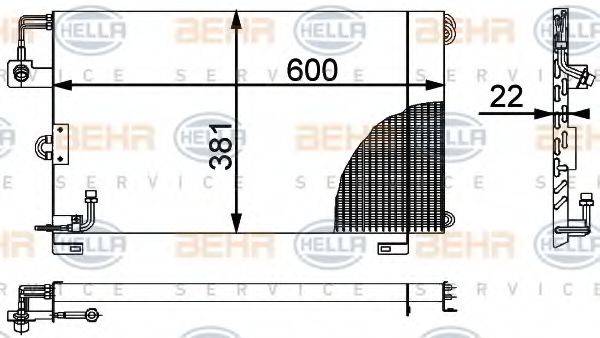 BEHR HELLA SERVICE 8FC351317211 Конденсатор, кондиціонер