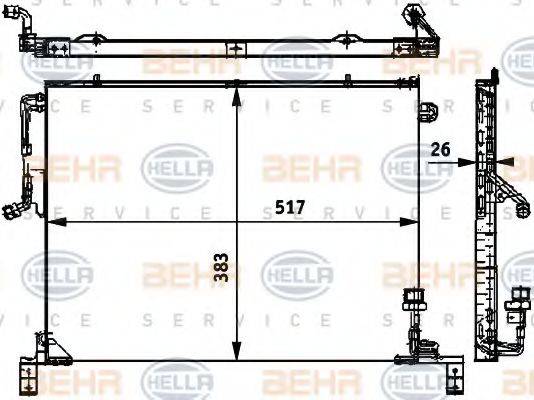 BEHR HELLA SERVICE 8FC351317431 Конденсатор, кондиціонер