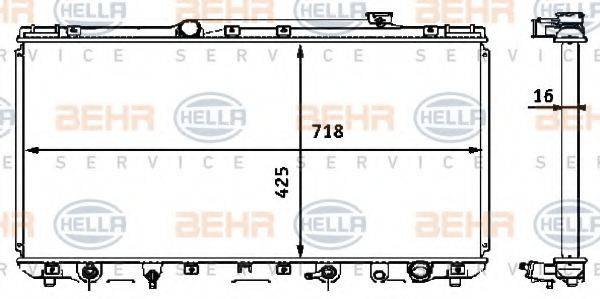 BEHR HELLA SERVICE 8MK376708361 Радіатор, охолодження двигуна