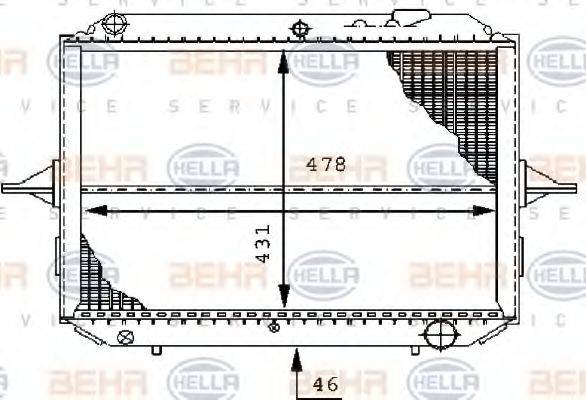 BEHR HELLA SERVICE 8MK376710221 Радіатор, охолодження двигуна