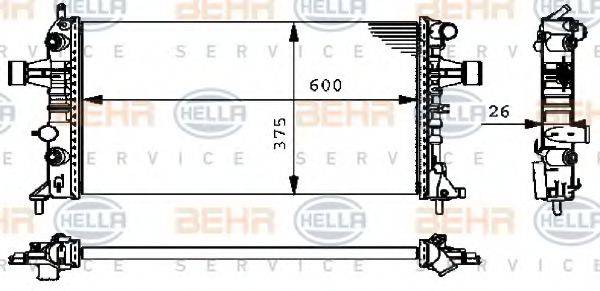 BEHR HELLA SERVICE 8MK376710324 Радіатор, охолодження двигуна