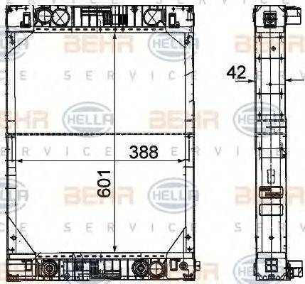 BEHR HELLA SERVICE 8MK376721311 Радіатор, охолодження двигуна