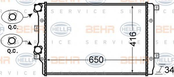 BEHR HELLA SERVICE 8MK376726704 Радіатор, охолодження двигуна