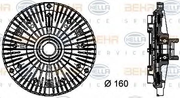 BEHR HELLA SERVICE 8MV376732091 Зчеплення, вентилятор радіатора