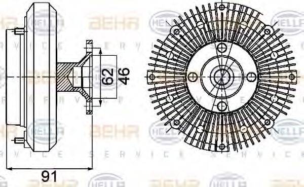 BEHR HELLA SERVICE 8MV376757401 Зчеплення, вентилятор радіатора