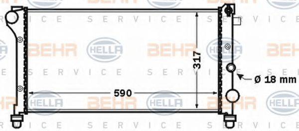 BEHR HELLA SERVICE 8MK376767751 Радіатор, охолодження двигуна