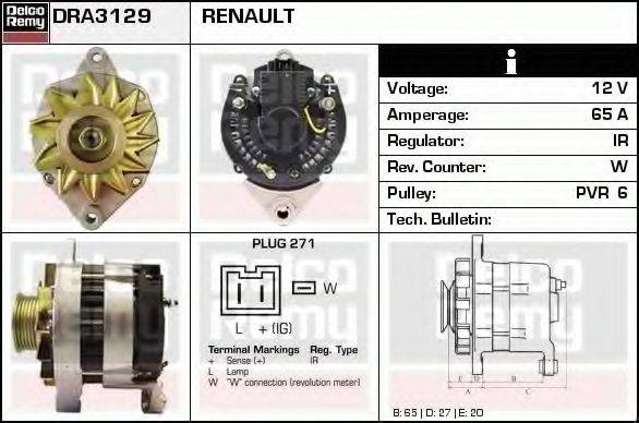 RENAULT 542059 Генератор