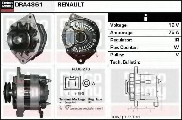 RENAULT 542058 Генератор