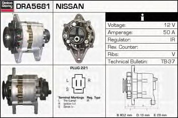 NISSAN 23100-G3405 Генератор