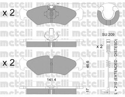 METELLI 2205711K Комплект гальмівних колодок, дискове гальмо