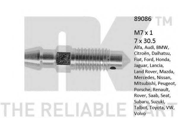 NK 89086 Болт повітряного клапана / вентиль