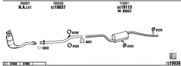 WALKER FI61176 Система випуску ОГ