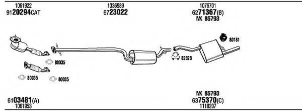 WALKER FOH14486 Система випуску ОГ