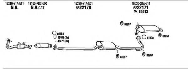 WALKER HO60109 Система випуску ОГ