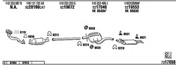 WALKER VW36127 Система випуску ОГ