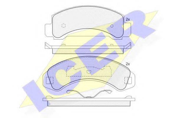 ICER 141055 Комплект гальмівних колодок, дискове гальмо