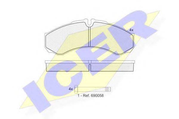 ICER 29357 Комплект гальмівних колодок, дискове гальмо