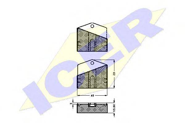 ICER 180018 Комплект гальмівних колодок, дискове гальмо