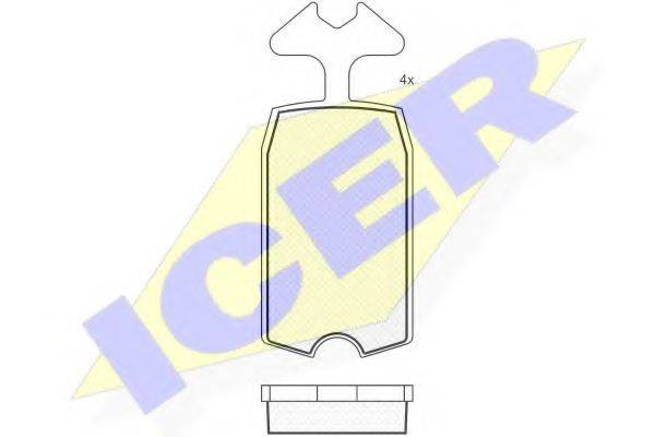 ICER 20207 Комплект гальмівних колодок, дискове гальмо