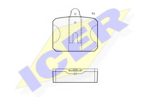 ICER 20206 Комплект гальмівних колодок, дискове гальмо