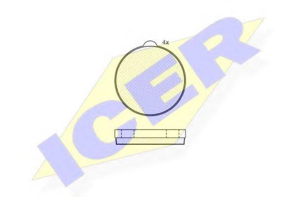 ICER 20371 Комплект гальмівних колодок, дискове гальмо