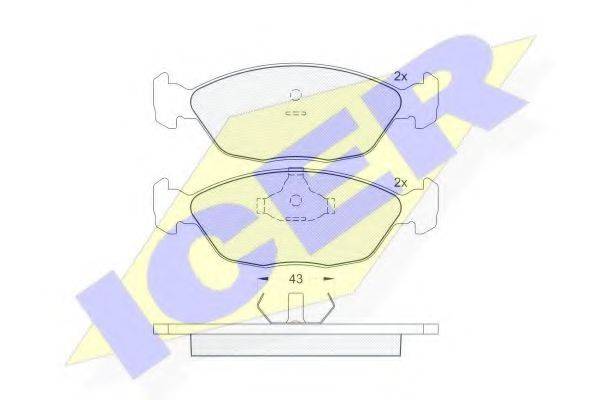 ICER 181275 Комплект гальмівних колодок, дискове гальмо