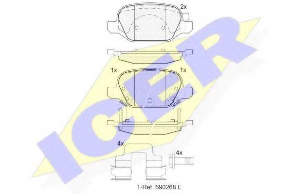 ICER 25412 Комплект гальмівних колодок, дискове гальмо