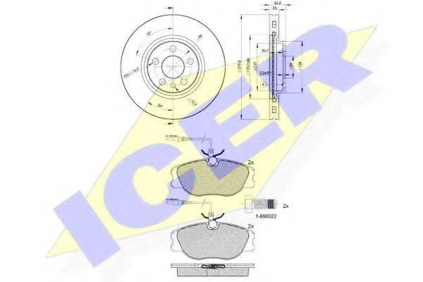 ICER 310464620 Комплект гальм, дисковий гальмівний механізм