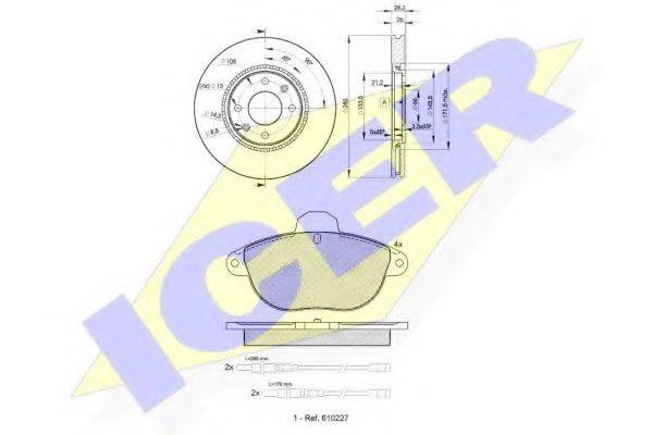 ICER 311547406 Комплект гальм, дисковий гальмівний механізм