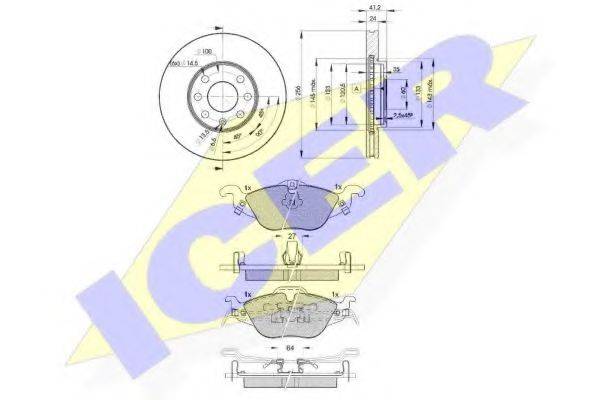 ICER 312497879 Комплект гальм, дисковий гальмівний механізм