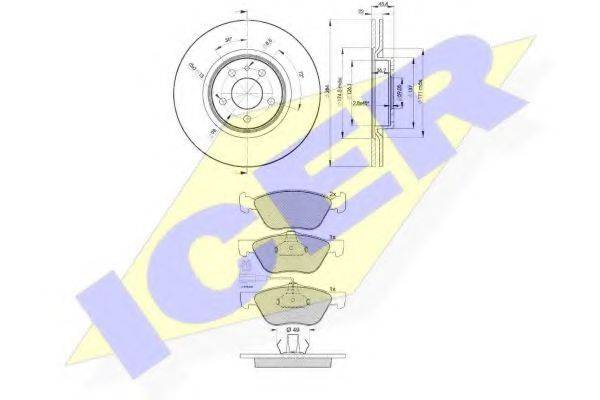 ICER 316011548 Комплект гальм, дисковий гальмівний механізм