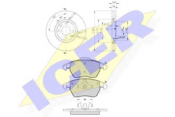 ICER 316374698 Комплект гальм, дисковий гальмівний механізм