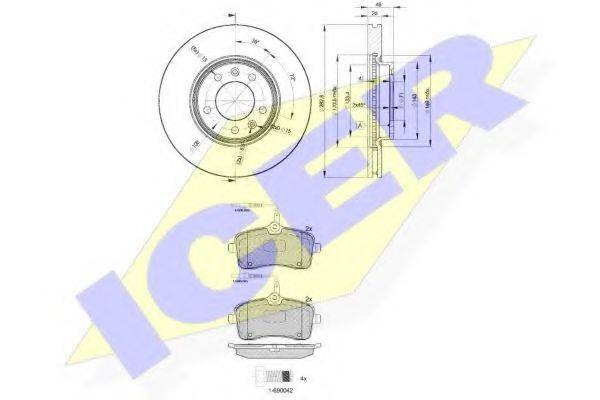 ICER 316564685 Комплект гальм, дисковий гальмівний механізм