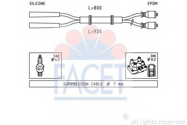 FACET 48432 Комплект дротів запалювання