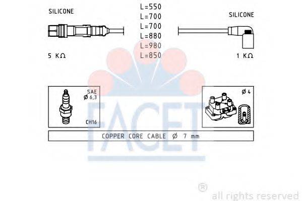 FACET 49605 Комплект дротів запалювання