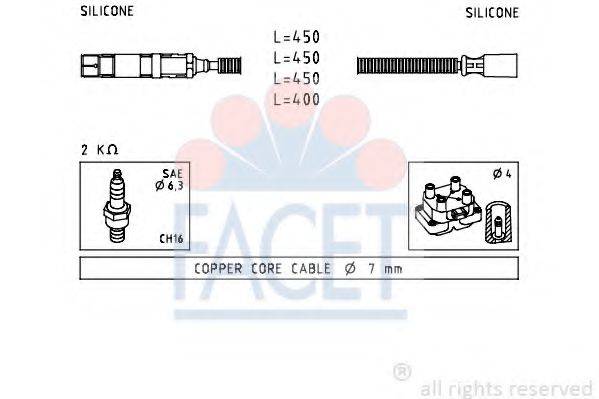 FACET 47234 Комплект дротів запалювання