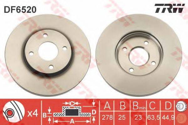 TRW DF6520 гальмівний диск