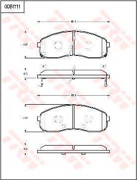 TRW GDB7711 Комплект гальмівних колодок, дискове гальмо