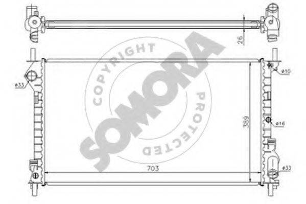 SOMORA 090040A Радіатор, охолодження двигуна
