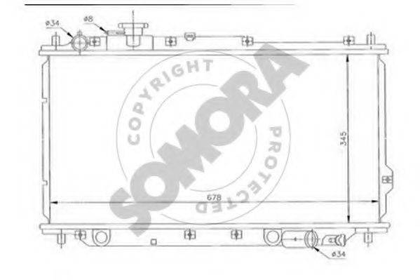 SOMORA 116040 Радіатор, охолодження двигуна