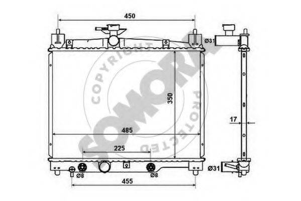SOMORA 316540A Радіатор, охолодження двигуна